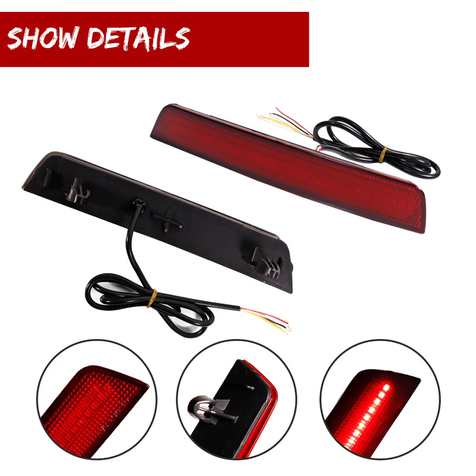 Luzes de freio traseiras sequenciais LED refletor traseiro vermelho Chevrolet Equinox para 10-17 - Imagem 4 de 4