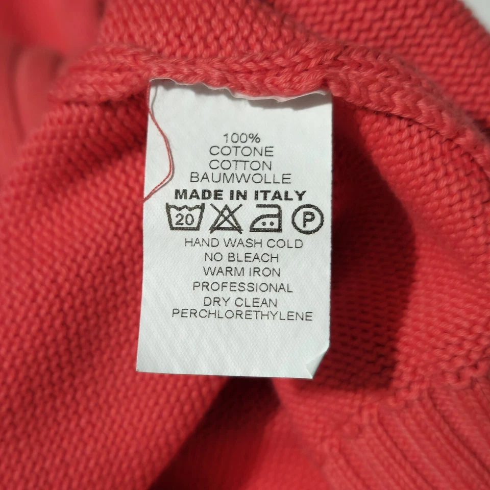 Suéter de lujo para hombre Gran Sasso, talla XL, hecho en Italia coral 100 % algodón suave  Foto 4 de 4