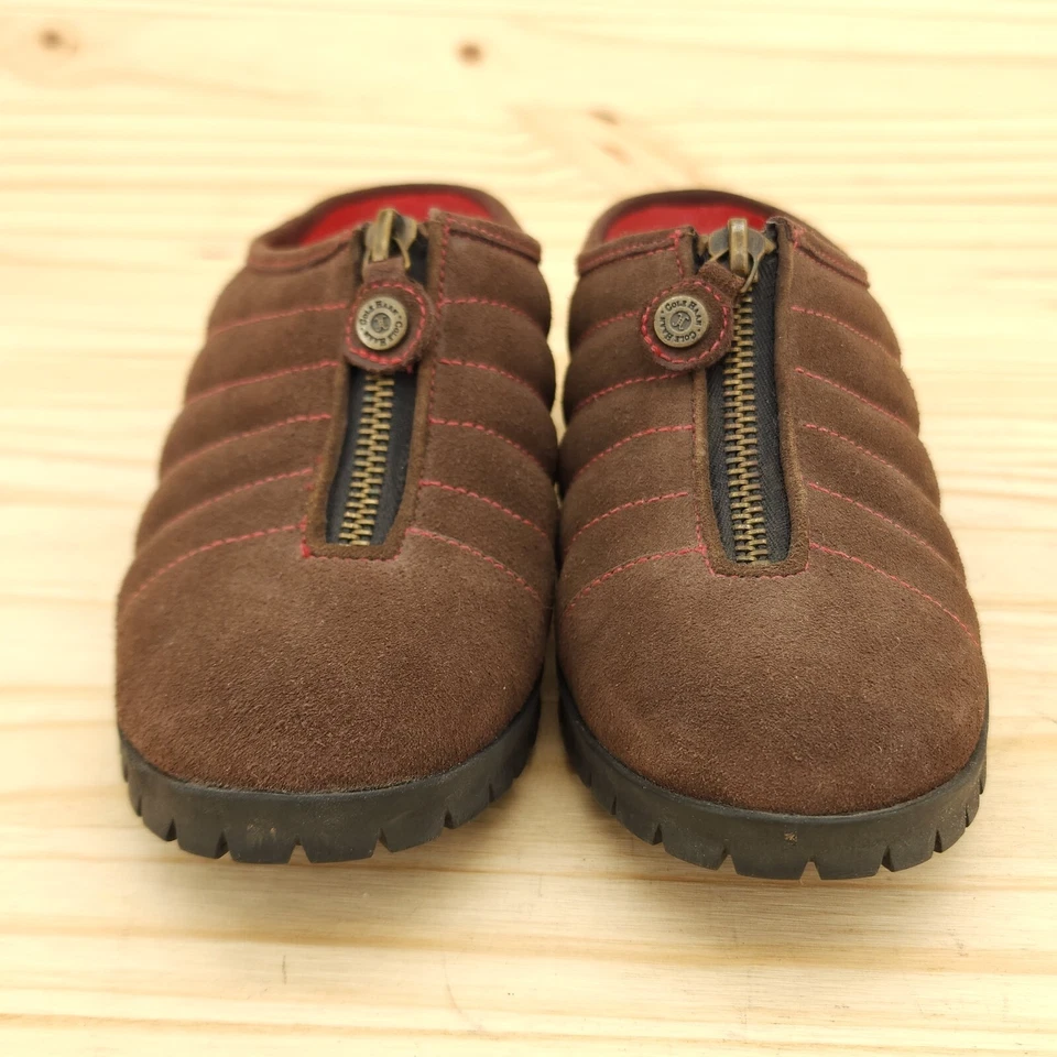 Zapatos para mujer Cole Haan talla 6 B marrón gamuza impermeables gruesos zuecos años 90 Y2K Foto 2 de 4