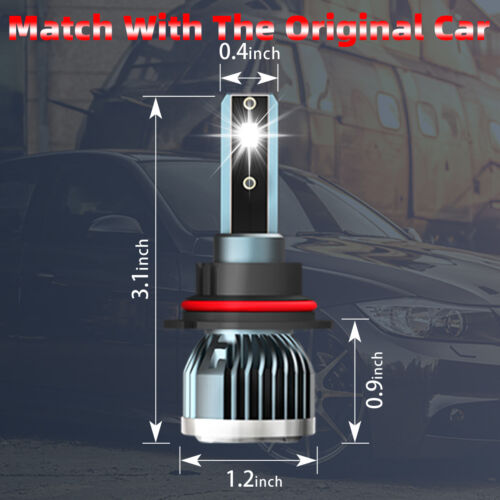 9007/HB5 LED Headlight Bulbs Kit High/Low Beam Super Bright 6000K Cold White - Picture 2 of 10