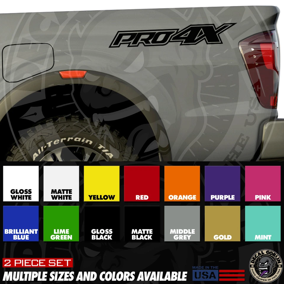 Vinyl Stickers Decal Graphics For PRO-4X Fits Nissan Titan Frontier Truck USA x2 - Image 3 of 4