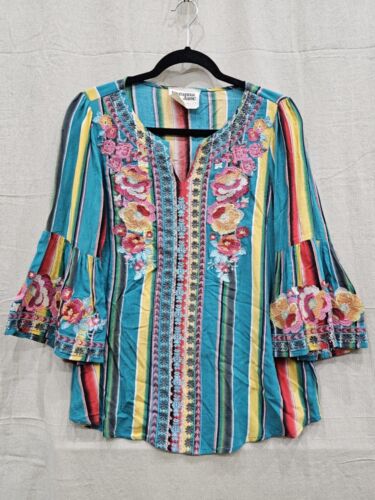 Savanna Jane Boho Tunika-Bluse mit Blumenstickerei Größe S - Bild 1 von 7