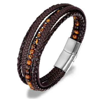 Pulsera De Cuero De De Pulsera De Hombre De Piedra Natural Pulsera De Cuero De De Pulsera De Hombre De Piedra Natural