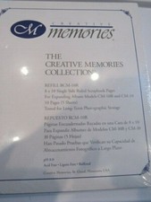 Creative Memories 8x10 Single Side Ruled Pages CM-10B 10 Pages/5 sheets NEW