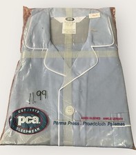 Vintage PCA Pajamas Men s XL Blue Perma Press Broadcloth Ankle Length Flaw