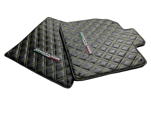Fußmatten Für LAMBORGHINI AVENTADOR 2011-2022 Kohlefaser-Leder Carbon AutoWin - Bild 2 von 11