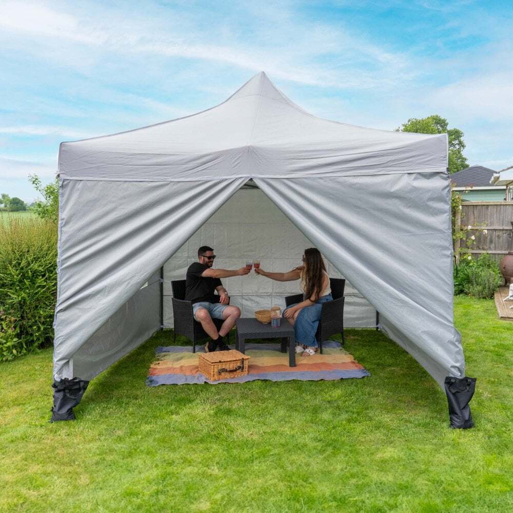 Jack Stonehouse Rapid Pop Up Compact 3x3 Gazebo With Sides UK