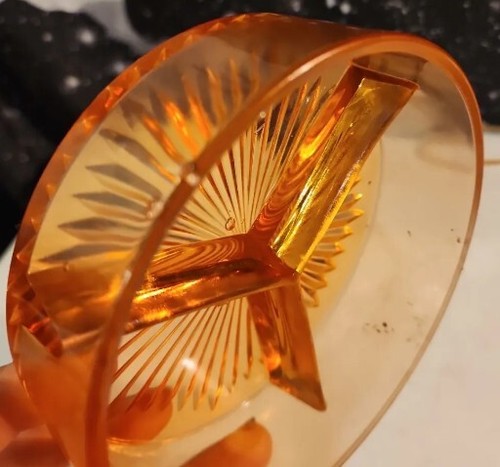Depression Glas rosa geteilt rund Schale Starburst Design Vintage - Bild 2 von 8