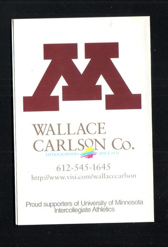 Calendario de natación y buceo Minnesota Golden Gophers 1999-00 Wallace Carlson - Imagen 2 de 2