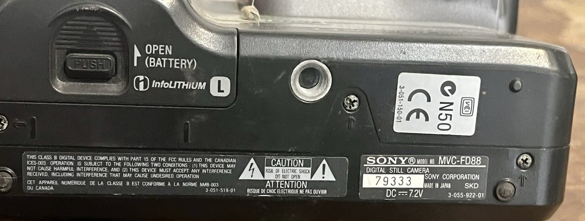 Sony Mavica MVC-FD88 1.3MP Digital Camera - Metallic gray for sale