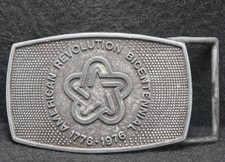XC25158 VINTAGE 1976 AMERICAN REVOLUTION BICENTENNIAL PATRIOTIC BELT BUCKLE