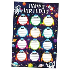 Outer Space Birthday Chart - Reusable Laminated Classroom Calendar for StyleA