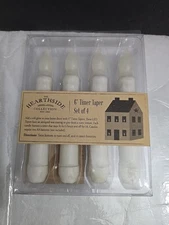 Timer Taper Candles Burnt Ivory White Hearthside Battery 6" Set 4 New HTF Color