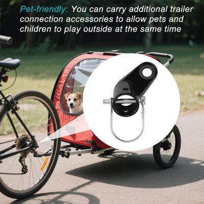 Bike Trailer Hitch Connector, Stable Metal Bicycle Tow Coupler Attachment Ang...