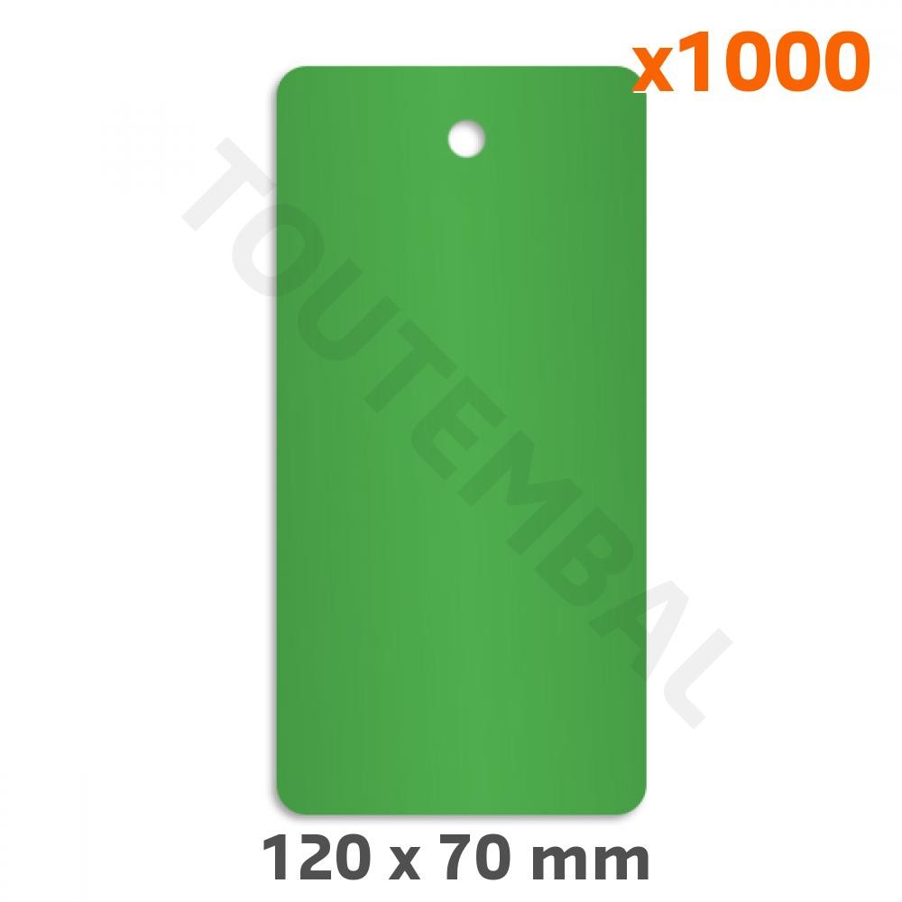 Étiquette plastique couleur verte 120 x 70 mm en colis de 1000 pièces