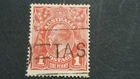 Variety on KGV 1d Red Single WMK - Damaged Top of Crown