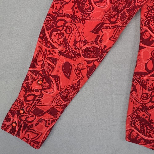 Camisa Cruel Girl Perla Snap Mujer Grande Abotonada Western Paisley Roja - Imagen 15 de 15