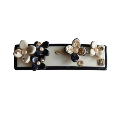 Alexandre de Paris Decorative Hair Barrette Clip Flower 7×2cm