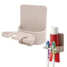 ETZRUNO Adhesive Toothbrush Holders, Wall Mounted Space Saving 3 in 1 with Ga...