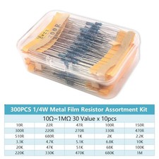 30 Values 1% 1/4W Metal Film Resistors Resistance Assortment Kit 10Ω~1M ohm US