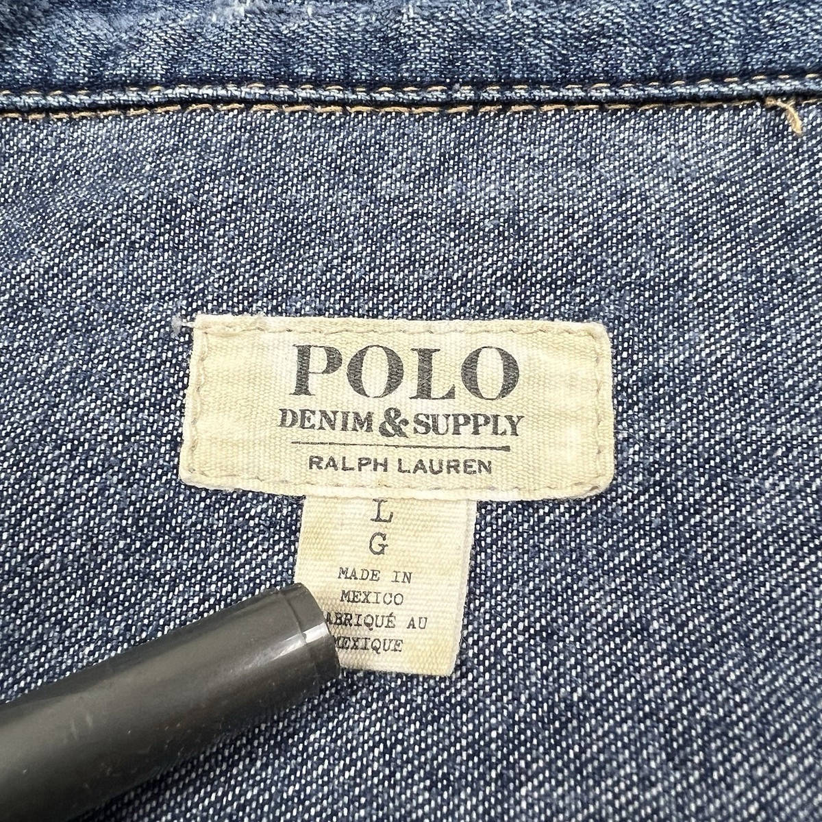 Polo Ralph Lauren Denim Supply Type 1 Pleated Denim Jacket Buckle