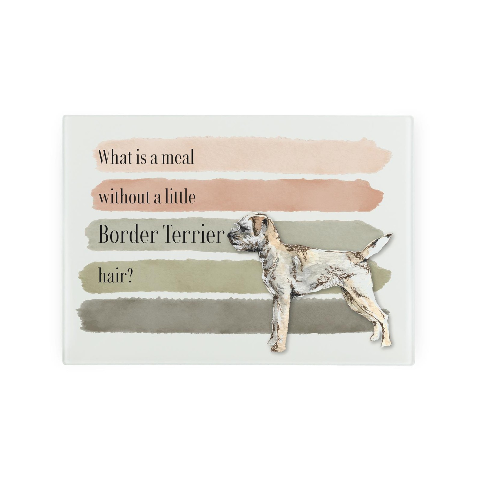 Funny Dog Themed Kitchen Gifts - Border Terrier Smooth Glass Worktop Protector