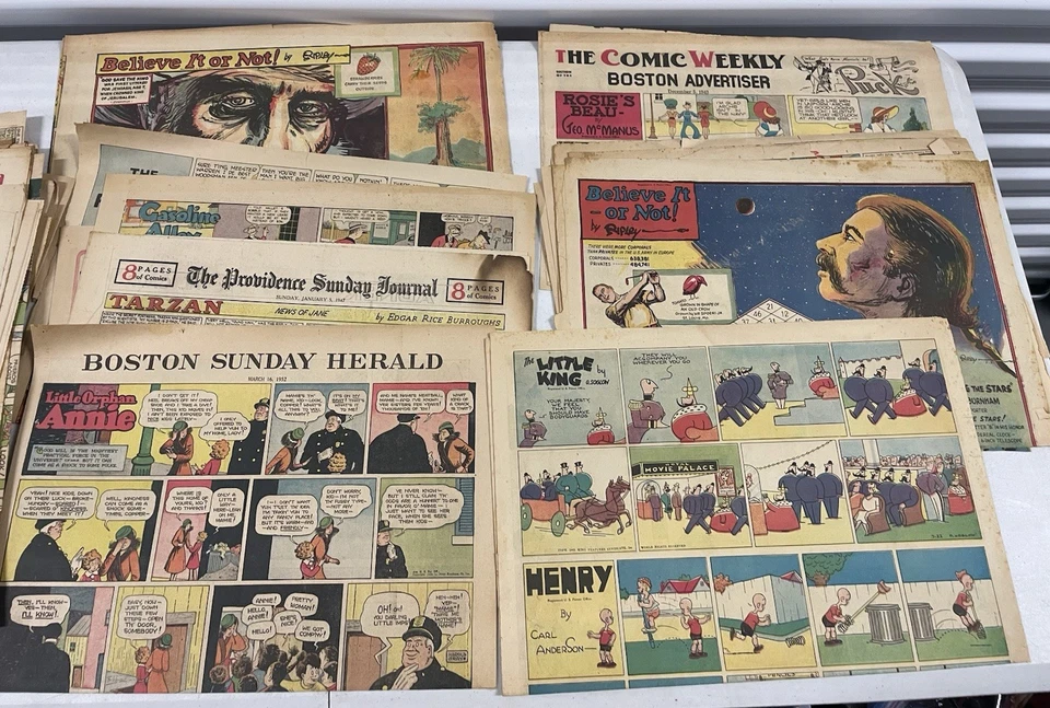 LOTE de desenhos animados animação vintage de desenhos animados N9 tiras de quadrinhos década de 1940 1950 jornal engraçado - Imagem 4 de 4