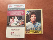 JOHN HENRY JOHNSON 1987 Topps # 377 autographed signed card BREWERS 87 AUTO JSA