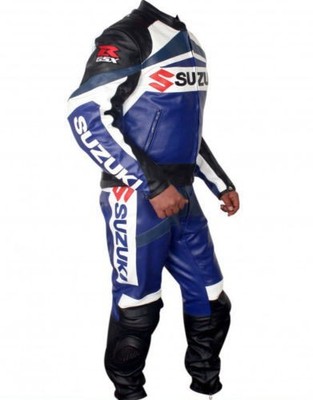 GSXR Blue Leather suit Suzuki Motorcycle/Motorbike Leather suit CE ARMOR Suits