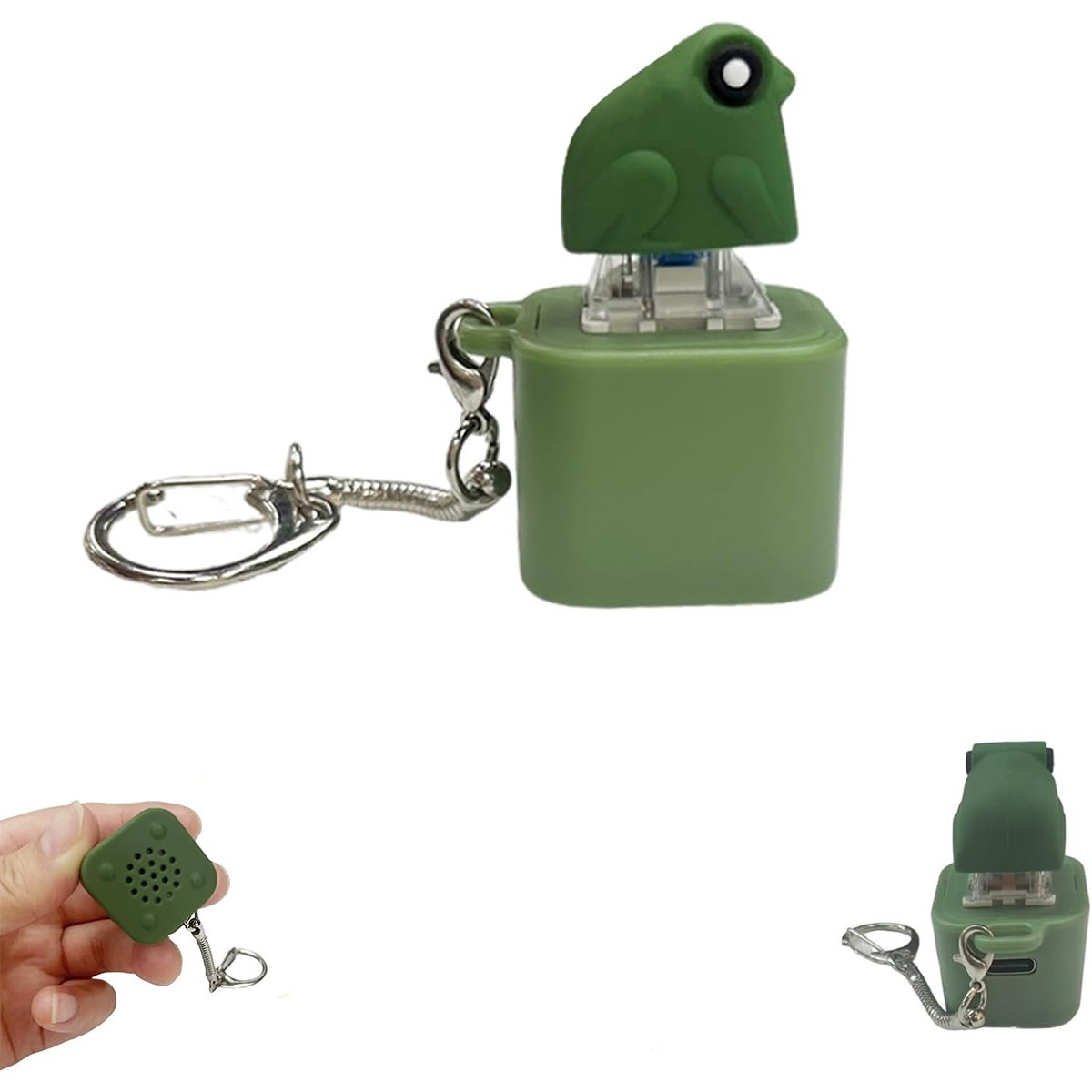 Halloween Rechargeable Frog Croaking Fidget Toy Key Button Fidget Keychain Gift