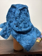 Vintage 1960's Print Faux Fur Hat with Wide Brim and Bow by WR Skiles