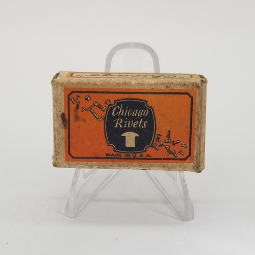 Vintage Chicago Rivets Cardboard Box with Rivets Chicago Rivet Co