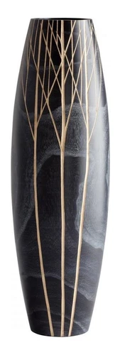 Black Onyx Winter 18 Inch Tall Wood Vase - Picture 1 of 1