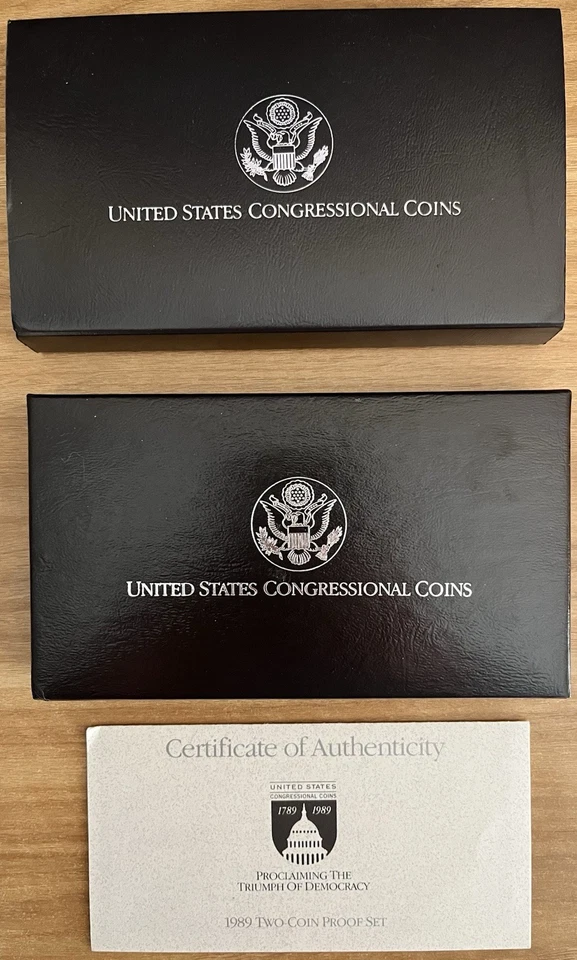 1989-S United States Congressional Bicentennial Coins Proof Silver $1, Clad Half - Image 4 of 4