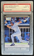 1991 Fleer Ultra Update Juan Gonzalez RC #U-55 Rangers PSA 9