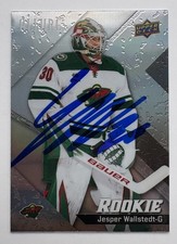 JESPER WALLSTEDT ALLURE GLITTER BOMB ROOKIE CARD SIGNED AUTOGRAPH MINNESOTA WILD