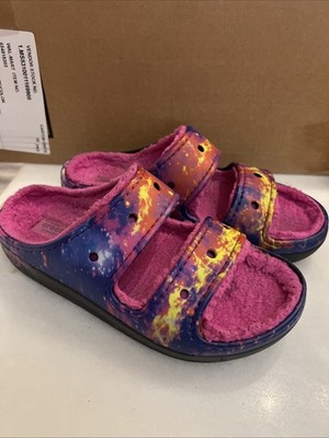 CROC Colorful Robert English Sandals Fuzzy inside Hot Pink Size Womens 10 Mens 8