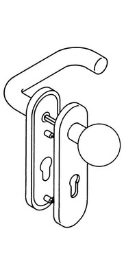 HEWI Feuerschutzgarnitur 111R13.113 Kunststoff 90 D/K für Türstärke 38-48 mm ...