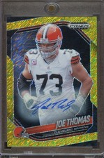 2025 Prizm Black Joe Thomas GOLD SHIMMER PRIZM Auto #'D 4/10 #29 BROWNS Rare
