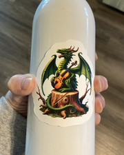 Vinyl Green Dragon Sticker Mystical Dragon Sticker Laptop waterbottle decal