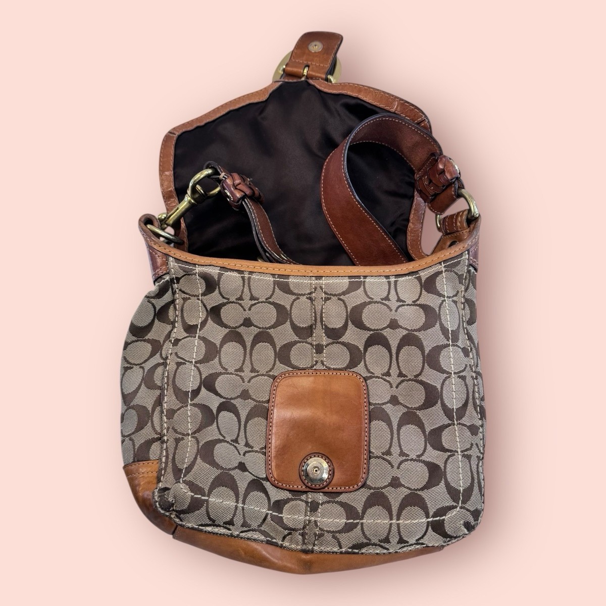 COACH Y2K Vintage Bleecker Legacy Large Signature Flap Shoulder