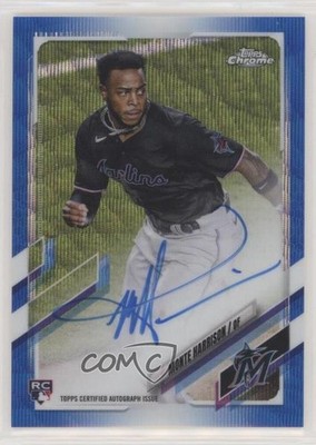 2021 Topps Chrome Rookie Blue Wave Refractor 90/150 Monte Harrison Auto RC 0f5t
