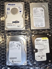 1.1TB SATA HDD Job Lot (4 Drives) - Seagate, WD, Maxtor - Tested + Bonus Kit