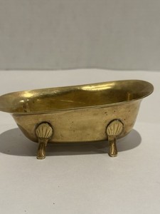 Vintage Brass Miniature Claw Foot Bathtub