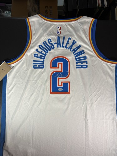 Shai Gilgeous-Alexander Autographed OKC Thunder Signed Jersey NBA Invest PSA MVP - Picture 4 of 22
