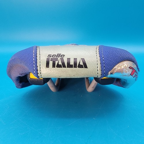 Vintage Selle Italia Trimatic Road Bike Saddle Bianchi Celeste Made in Italy h11 - Picture 9 of 10