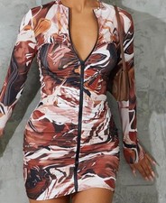 Pretty Little Thing Womens Mini Dress Longsleeve Size AU 12 US 8 New