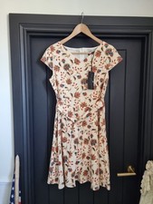 Mela London Retro Vintage Style Floral Belted Dress Size UK 12 BNWT