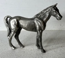VTG Hudson Pewter Horse Figurine Sculpture 3" Western Decor GREAT