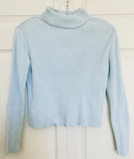Cherokee Girl's Light Blue Ribbed Turtleneck Sweater  Size XL 14-16